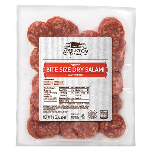 Spicy  Gluten Free Bite Size Salami, 8 oz