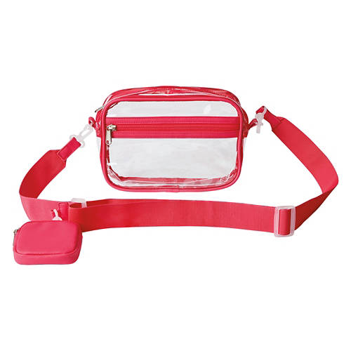 Clear Crossbody Bag, Pink