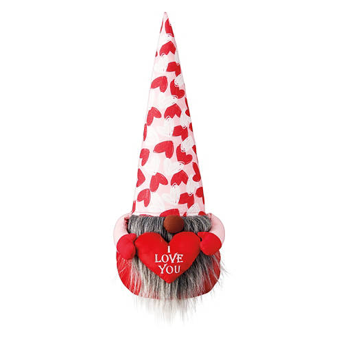 20" Tall Valentine's Day Gnome - Plush Heart