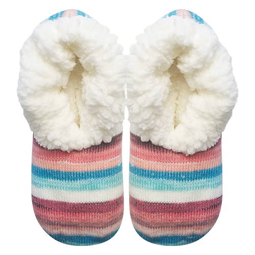 Ladies Cozy Knit Slipper Socks - Rainbow, Size 4-10