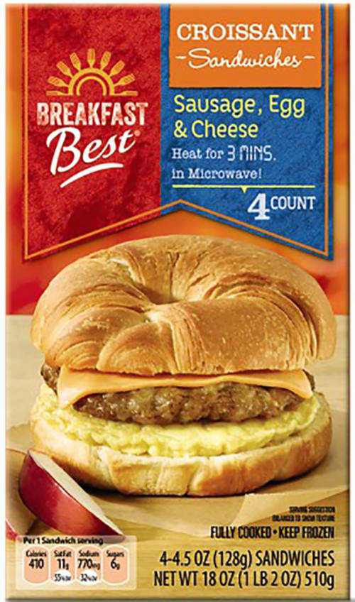 Sausage, Egg and Cheese Croissant Breakfast Sandwich, 18 oz