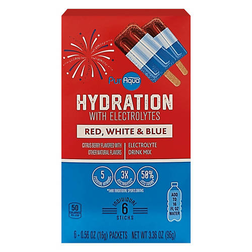 Hydration Electrolytes Sticks - Red White & Blue, 6 count Product Image Front shot 01