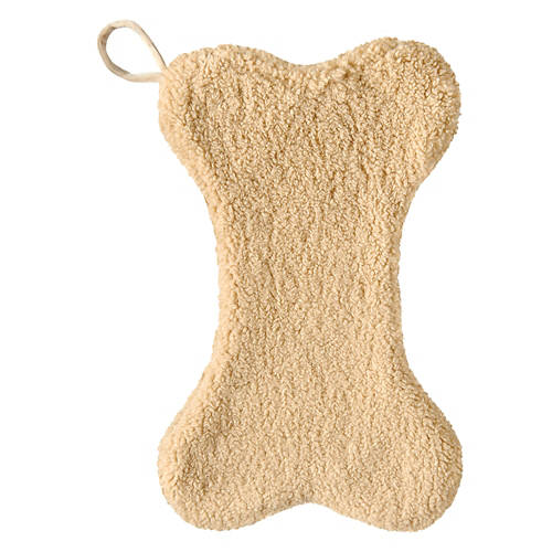 18” X 12” Dog Bone Holiday Stocking, Brown