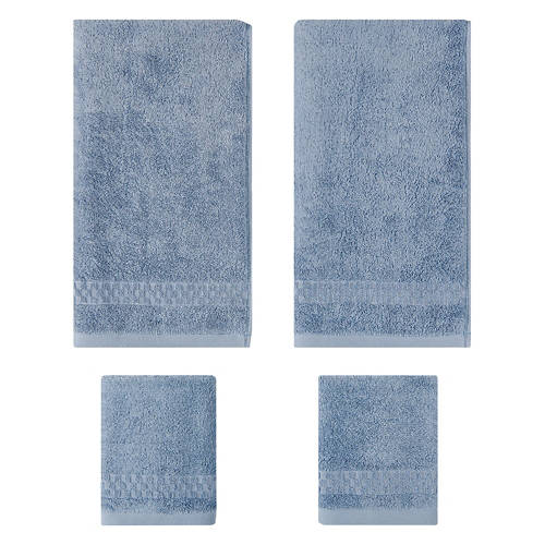 Hand Towel & Wash Cloth Set - Blue Terry