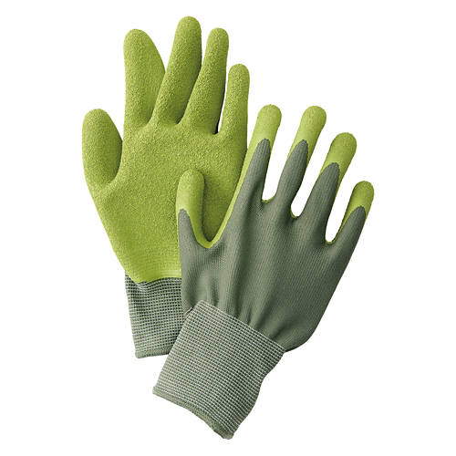 Latex Coated Gardening Gloves - Light Green, M