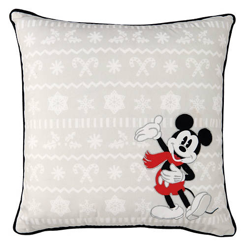 Holiday Decor Velboa Pillow - Fair Isle Mickey