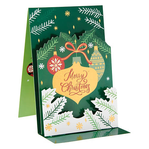 Pop Up Christmas Card - Ornaments