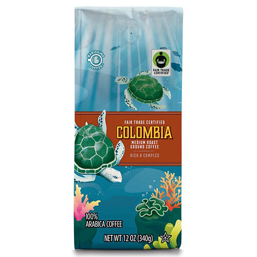 Fair Trade Single Origin Colombia Medium Roast Ground Coffee, 12 oz Product Image Front shot 01