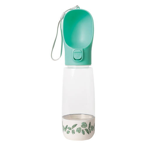 Portable Pet Travel Water Bottle - Green Print