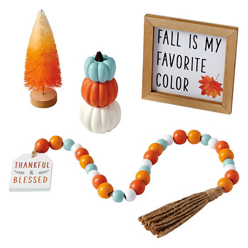 Stacked Pumpkin Fall Tray Objects