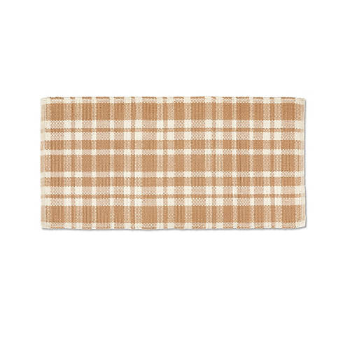 Tan Buffalo Check Woven Runner