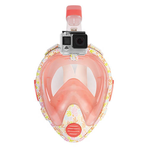 Full Face Snorkeling Mask - Orange, S/M Product Image Front shot 01