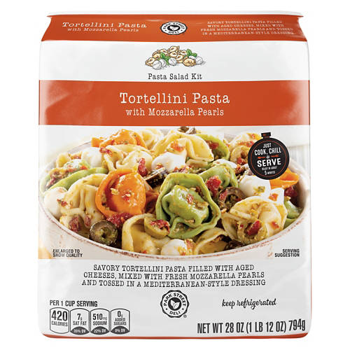 Tortelloni Pasta with Mozzarella Pearls Salad Kit, 28 oz Product Image Front shot 01