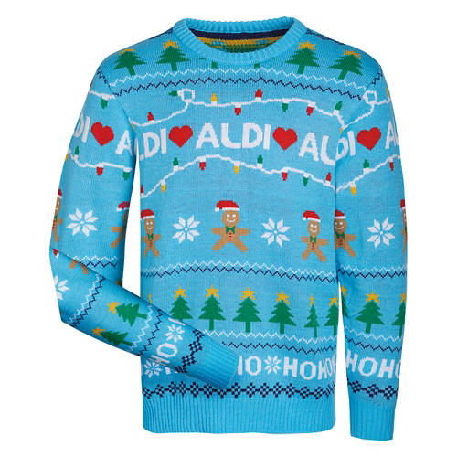 Unisex ALDI Gear Holiday Sweater - Blue, XL