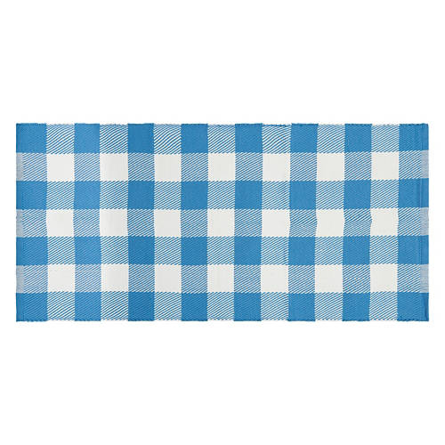 27" X 56" Summer Layering Rug - Buffalo Check Blue