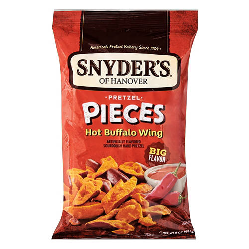Hot Buffalo Wing Flavored Pretzel Pieces, 8 oz Product Image Front shot 01