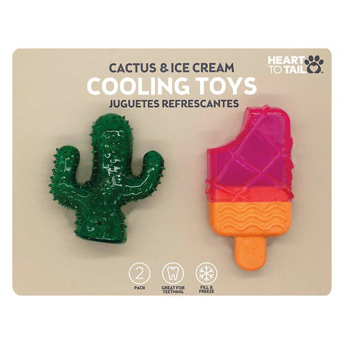 2 Pack Cooling Dog Toys - Cactus/Ice Cream Product Image Front shot 01