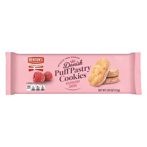 Raspberry Crème Puff Pastry Cookies, 3.95 oz Product Image Front shot 01