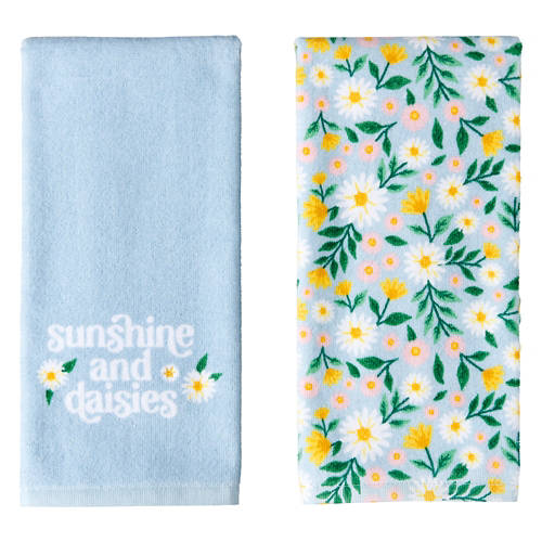 2 Pack Summer Towel Set - Daisies