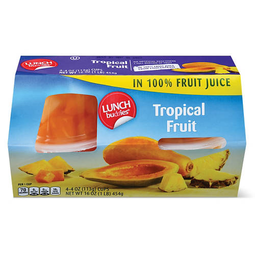Tropical Fruit Bowl in 100% Juice - 4 pack, 4 oz Product Image Front shot 01