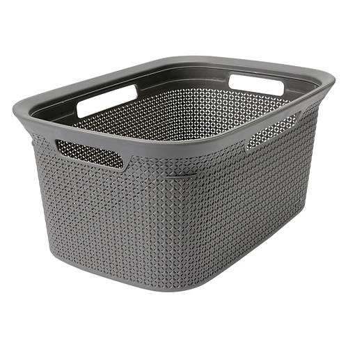 Decorative Laundry Basket, Dark Gray