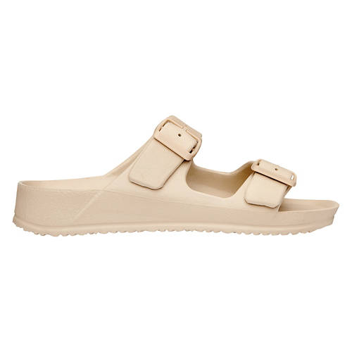 Ladies Lightweight Footbed Sandals - Beige, 9