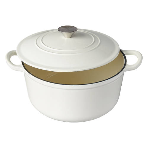 Cast Iron 6 Qt. Dutch Oven, White