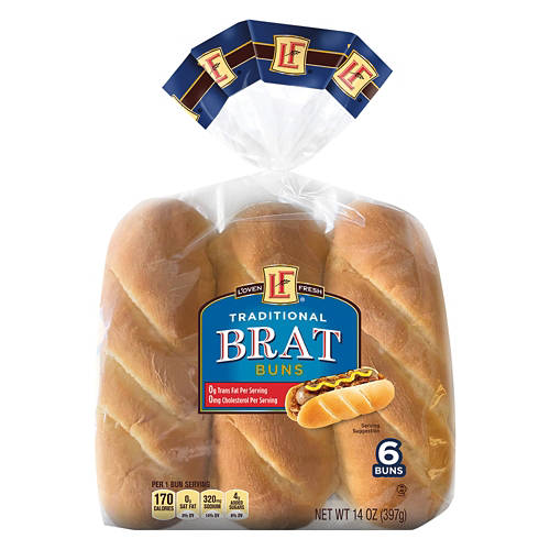Traditional  Brat  Buns, 6 count Product Image Front shot 01
