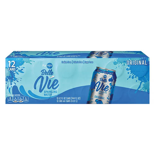 Original Belle Vie Sparkling Flavored Water - 12 pack, 12 fl oz