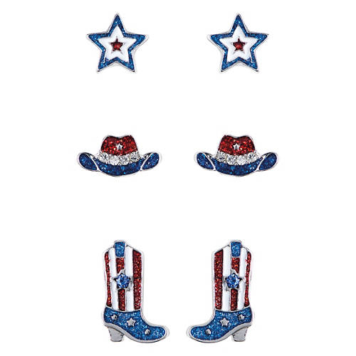 3 Pack Cowboy Earrings