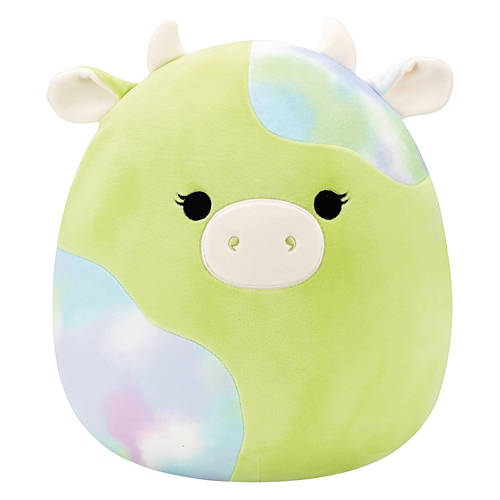 12" Squishmallow Plush - Light Green Cow with Tie-Dye