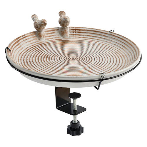 Round Bird Drinking Trough, Natural with Mount Product Image Front shot 01