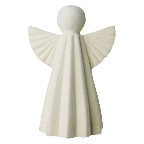 Christmas Flocked Angel - Ivory