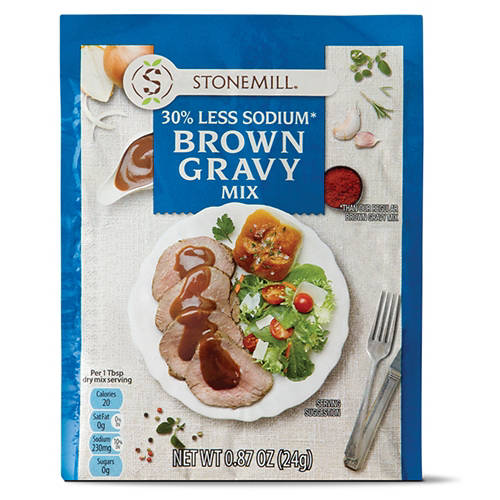 Reduced Sodium Brown Gravy Mix, 0.87 oz