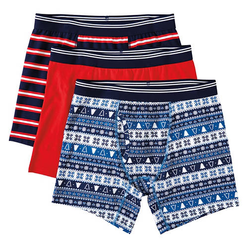 Men's 3 Pack Holiday Boxer - Red/Blue, XL