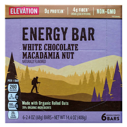 White Chocolate Macadamia Nut Energy Bars, 6 count