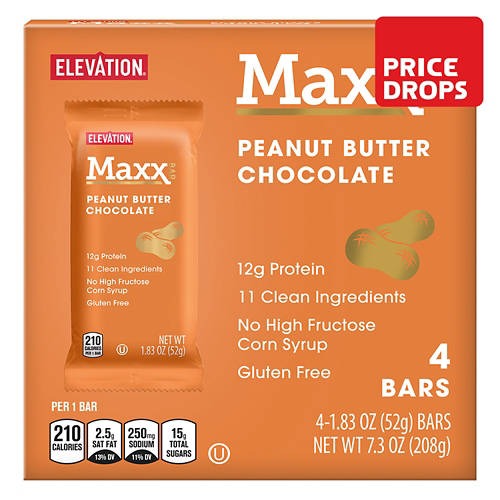 Chocolate Peanut Butter Maxx Bar, 4 count Product Image Front shot 01