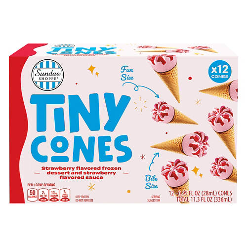 Strawberry Flavored Tiny Cones, 12 count Product Image Front shot 01