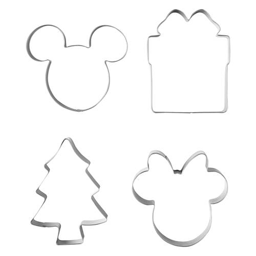 4 Piece Holiday Mickey Shaped Cookie Cutter