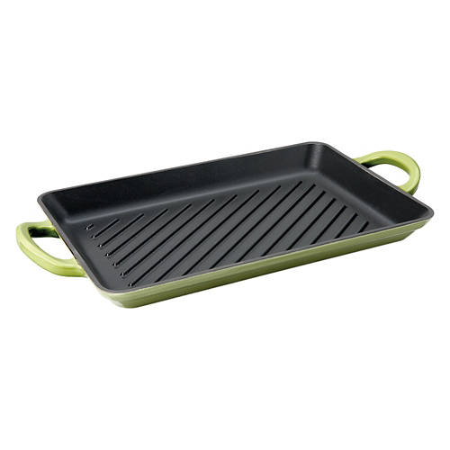 Cast Iron Skinny Grill Pan, Green