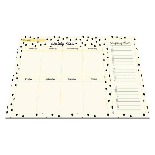 Kitchen To Do Weekly Calendar/Planner - Polka Dot