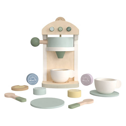 Kids 14 Piece Wooden Appliance Toy Sets - Coffee Machine