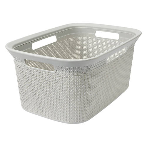 Decorative Laundry Basket, Light Gray