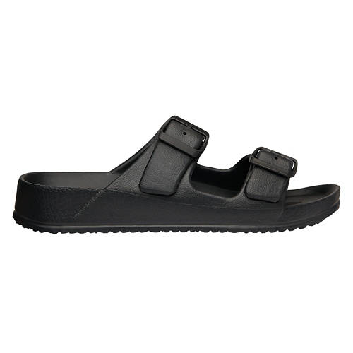 Ladies Lightweight Footbed Sandals - Black, 8