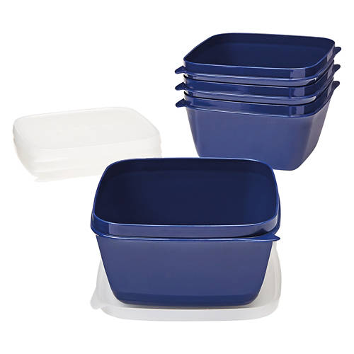 4 Piece Square Food Storage Containers, Navy