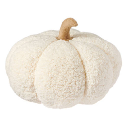 Jumbo Sherpa Pumpkin Pillow, White