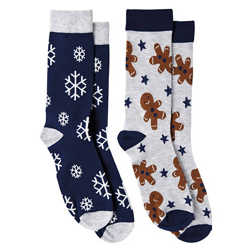 Men's Holiday Socks - Gingerbread/Snow, 6-12