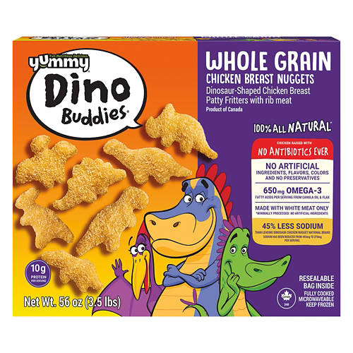 Whole  Grain Dino Buddies Chicken Nuggets, 56 oz Product Image Front shot 01