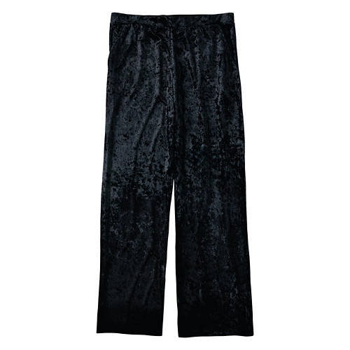 Ladies Crushed Velvet Pant - Black, L