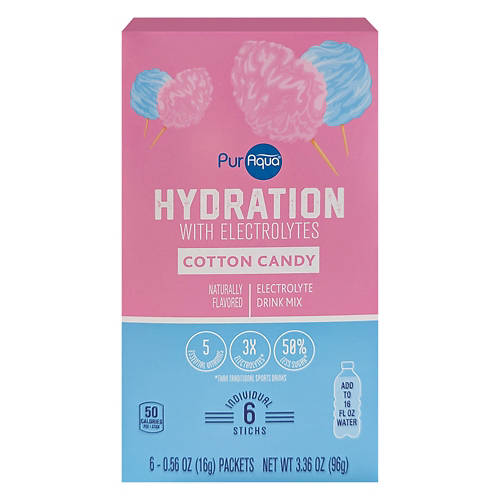 Hydration Electrolytes Sticks - Cotton Candy, 6 count Product Image Front shot 01